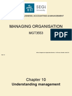 Managing Organisation: Faculty of Business, Accounting & Management