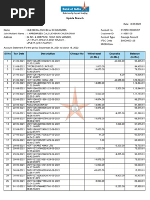 bank statement