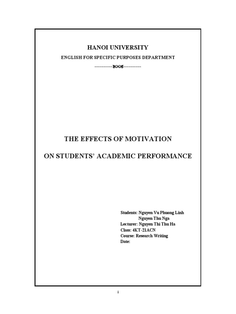 Effects of Motivation on Academic Performance | PDF | Motivation ...