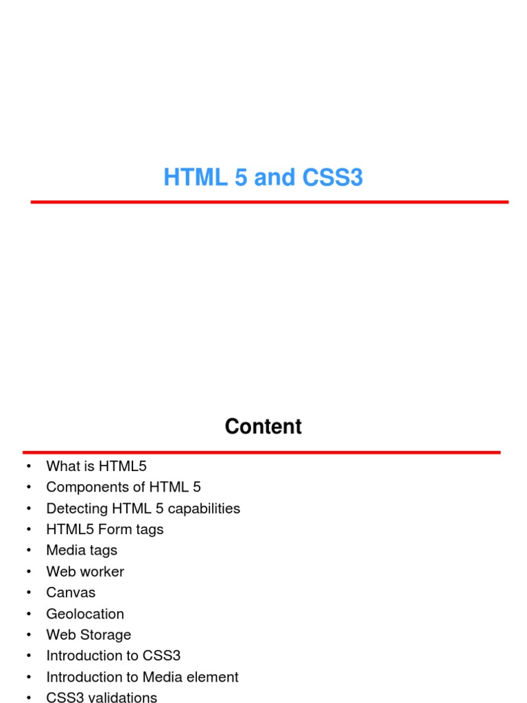 HTML 5 and CSS3 | PDF | Html | Html5