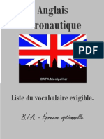 BIA - Anglais Aéronautique, Liste Du Vocabulaire Exigible (31 Pages)