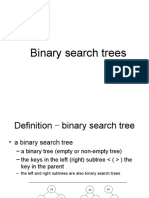 Binary search tree definitions, operations, and properties
