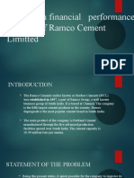 A Study On Financial Performance Analysis of Ramco Cement Limitted