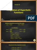 Lesson 6 Integration of Hyperbolic Functions