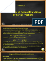 Lesson 10 Integration of Rational Functions