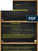 Lesson 8 Integration by Parts & Algebraic Substitution