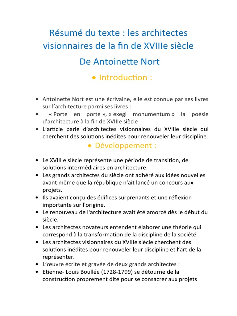 Architectes visionnaires du XVIIIe siècle | PDF | Architecte