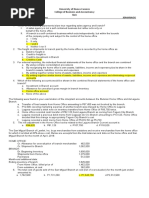 Quiz Home Office and Branch Accounting