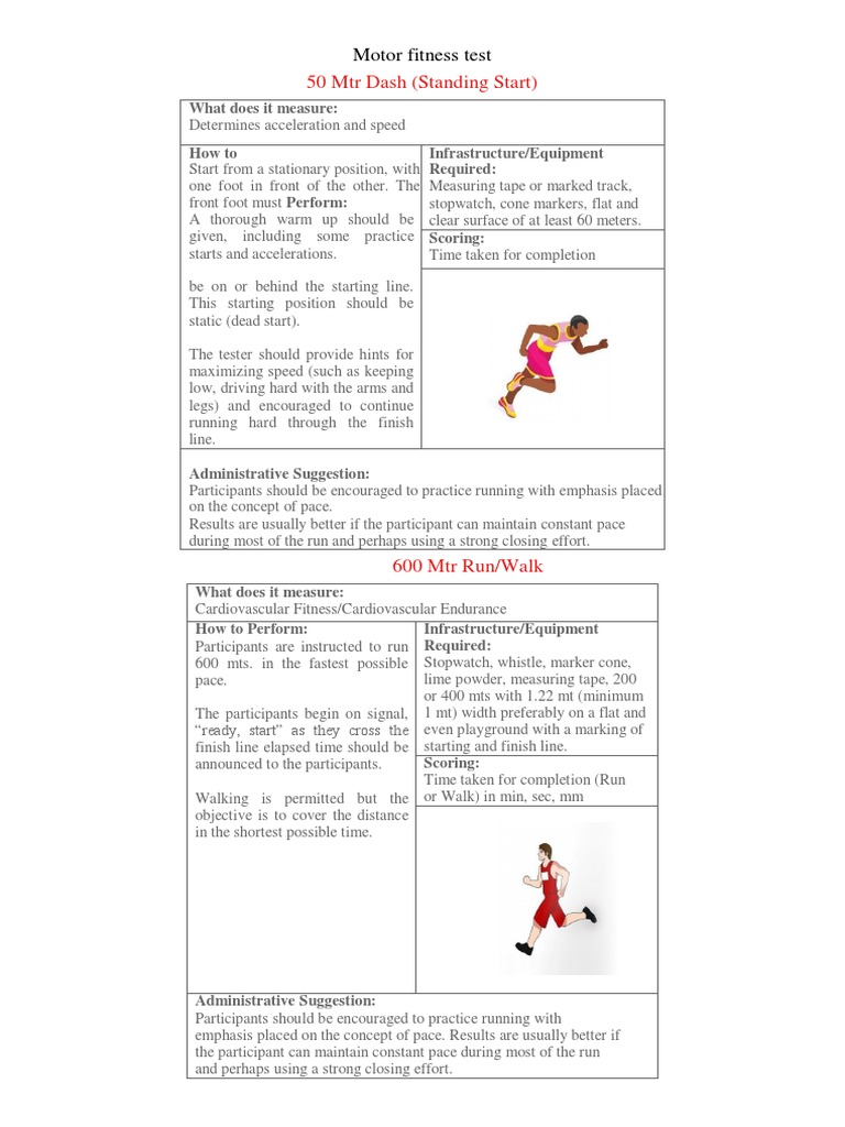 Motor Fitness Test PDF