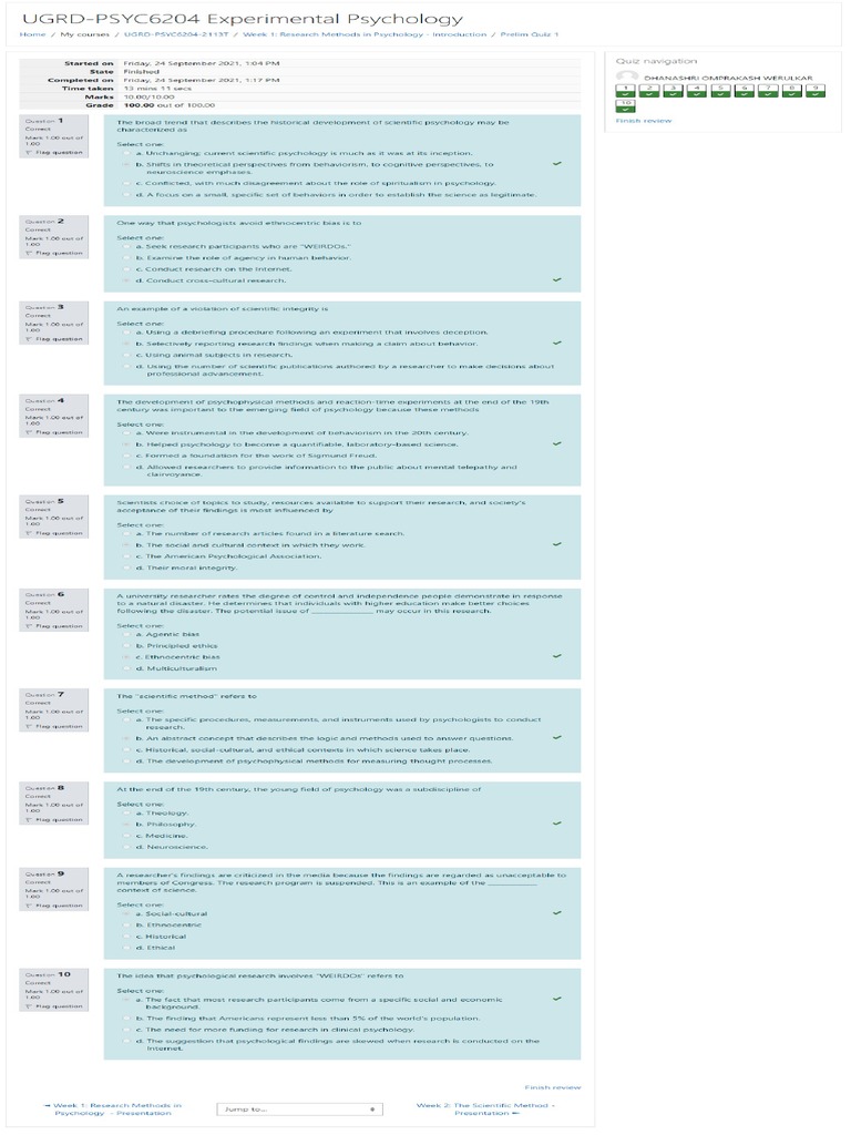 Experimental Psychology P L 1 | PDF
