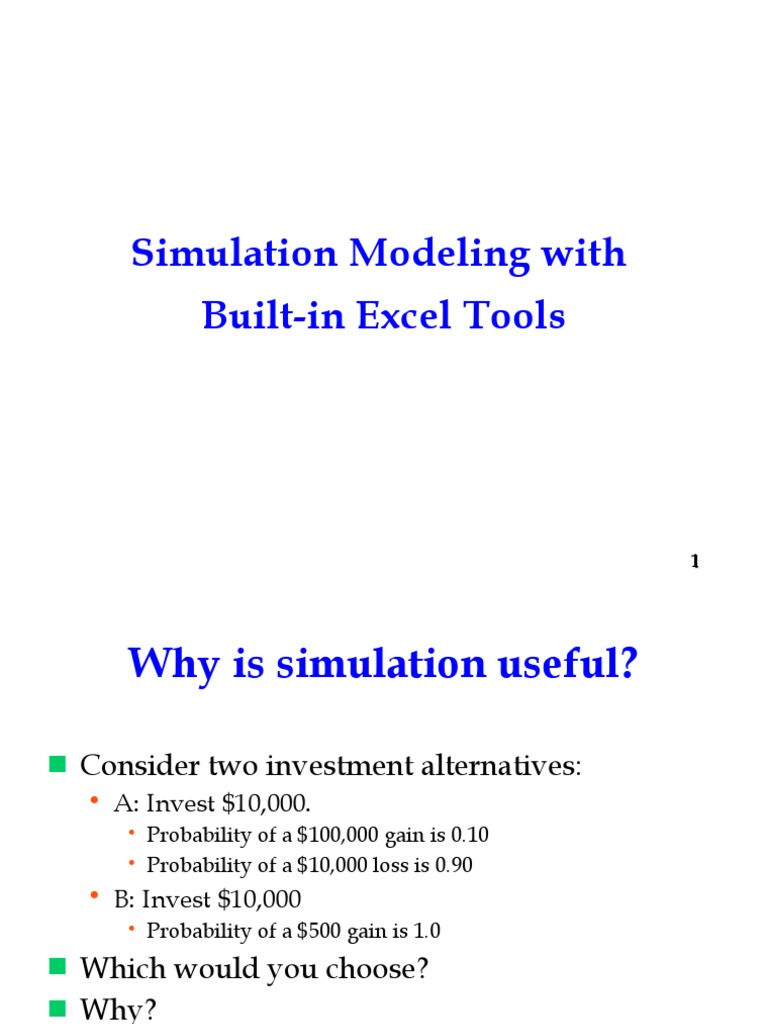 Simulation Modeling for Decision Making | PDF | Simulation | Risk