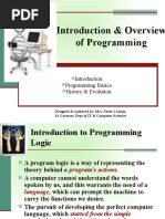 1, 2. Introduction and Overview of Programming