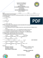 Mastery Test Math 10 Quarter 2 To 4