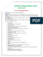 Object Oriented Programming Using Java Lab