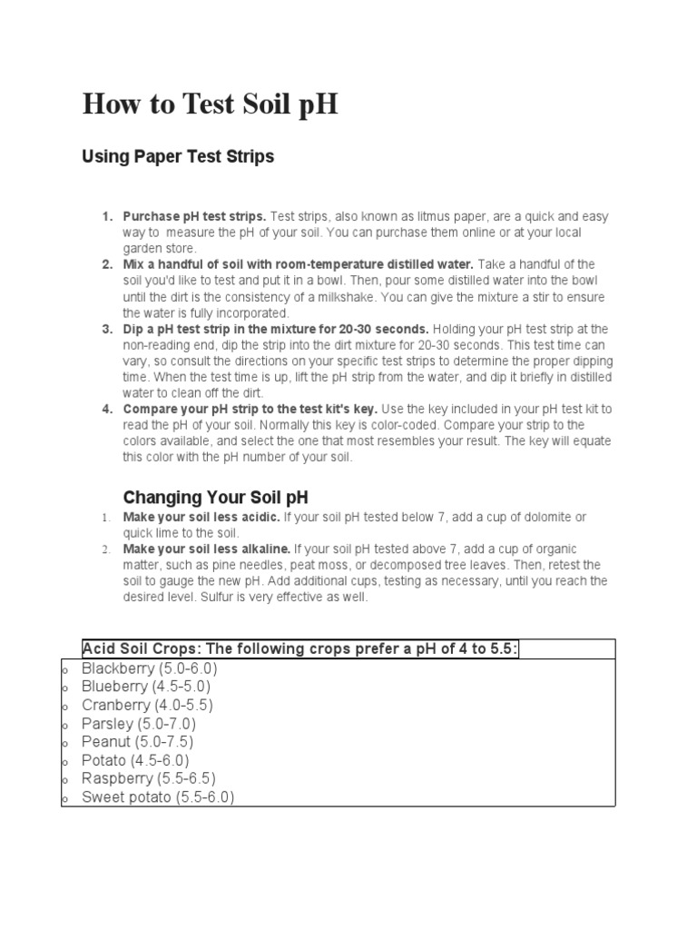 How To Test Soil PH PDF Ph Soil