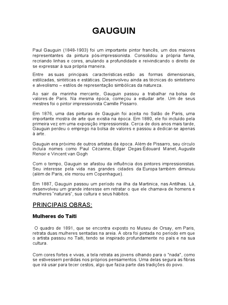 A Trajetória de Paul Gauguin: Arte e Coragem, image size:768x1024