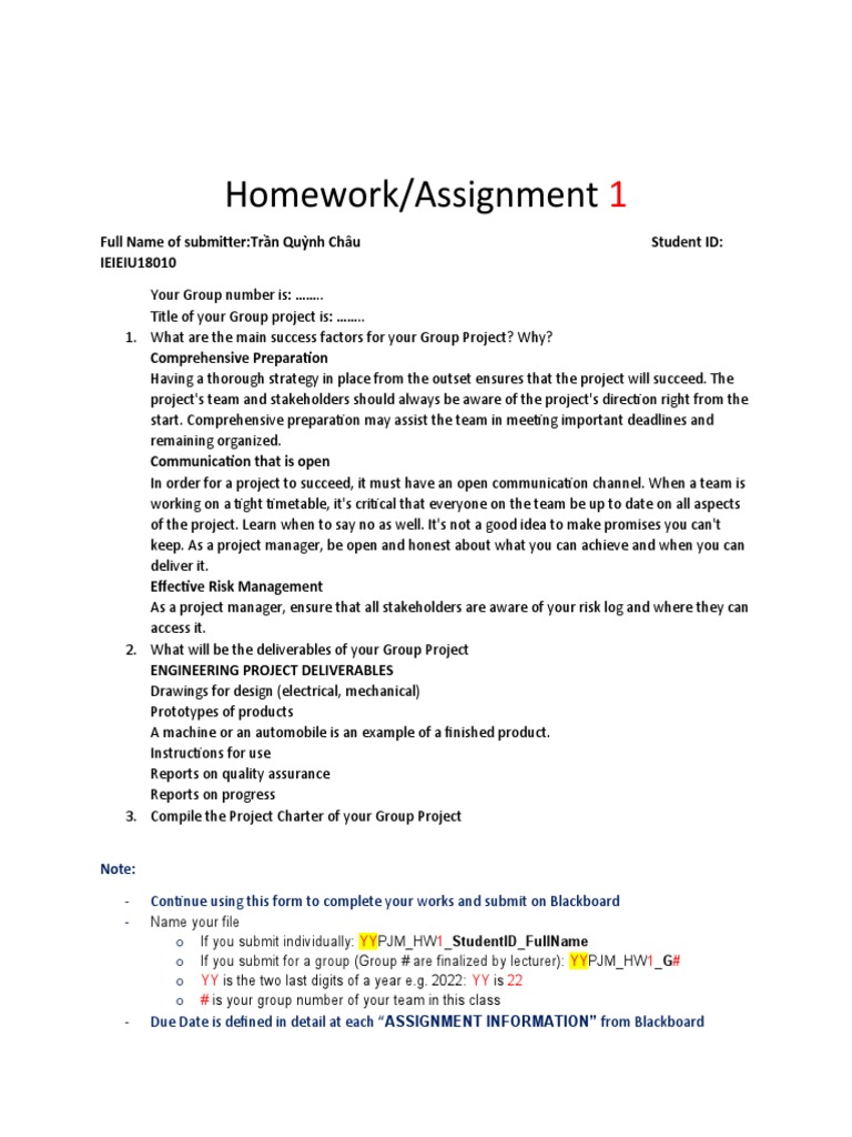 Homework/Assignment: Full Name of submitter:Trần Quỳnh Châu Student ID ...