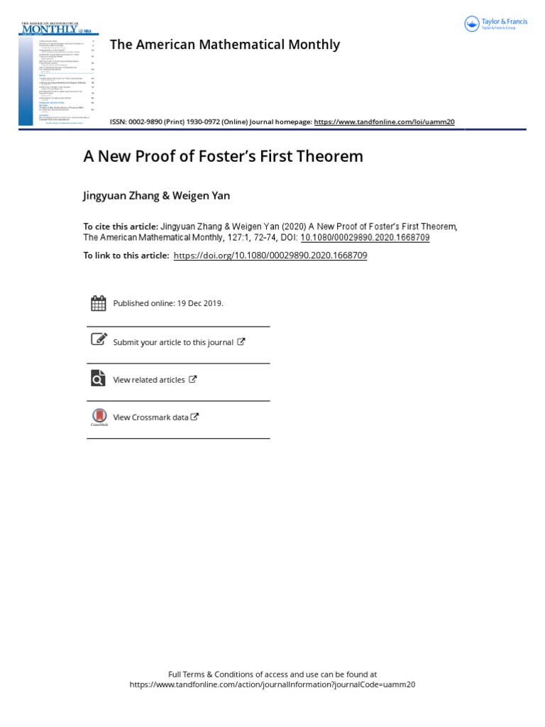 New Proof of Foster's Theorem | PDF | Vertex (Graph Theory ...