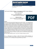 Oral Corrective Feedback Techniques: An Investigation of The EFL Teachers' Beliefs and Practices at Taif University Reem Alkhammash