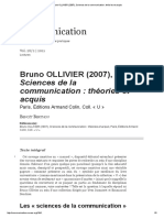 Bruno OLLIVIER (2007), Sciences de la communication _ théories et acquis