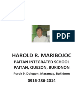 Harold R. Maribojoc: Paitan Integrated School Paitan, Quezon, Bukidnon 0916-286-2014