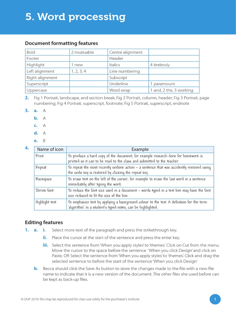 Word Processing: Document Formatting Features | PDF | Writing ...