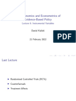 The Economics and Econometrics of Evidence-Based Policy: Lecture 6: Instrumental Variables