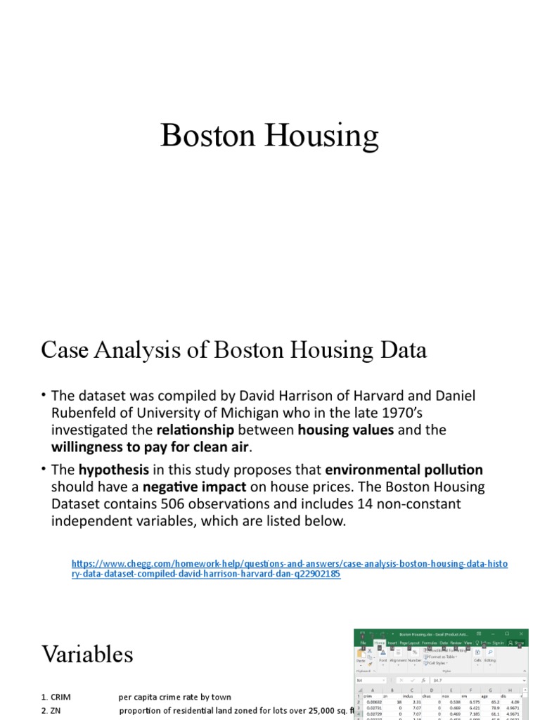 1 2 Boston Housing Data PDF Dependent And Independent Variables N Ox