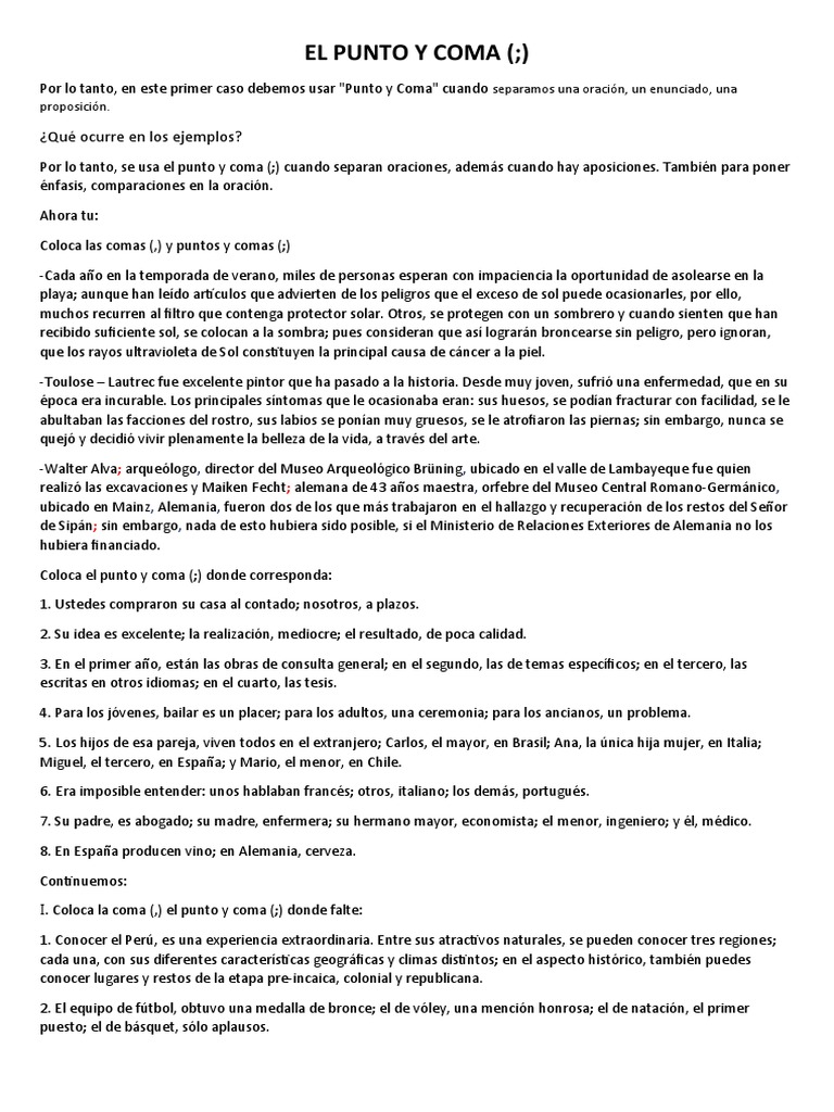 El Punto y Coma | PDF