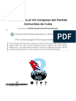 Convocatoria Al VIII Congreso Del Partido Comunista de Cuba - Presidencia y Gobierno de La República de Cuba