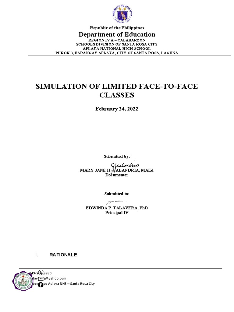 Simulation of Limited Face-To-Face Classes | PDF | Health Sciences