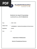 Statistical Lab Using R-Programming Lab Manual and Workbook: Department of Mathematics