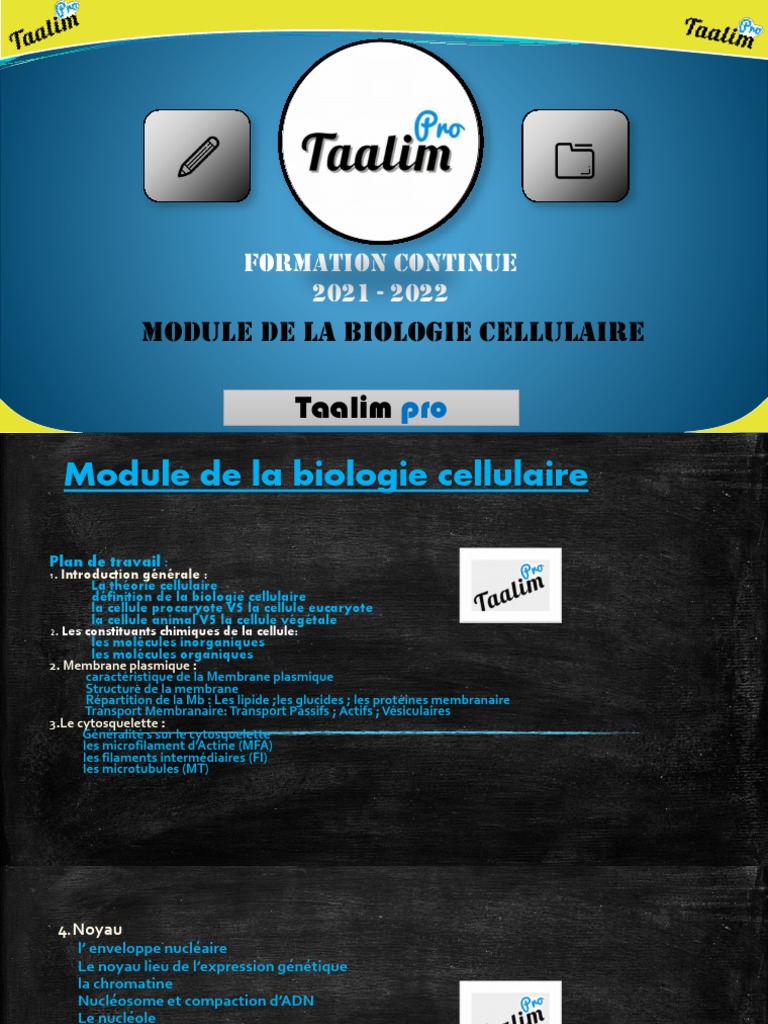 Module Biologie Cellulaire | PDF | Cellule (Biologie) | Membrane cellulaire