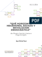 "Qué Horizonte: Hegemonía, Estado Y Revolución Democrática": Juan Rafael Cosci
