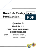 Bread & Pastry Production: Quarter 3 Cutting Portion-Controlled
