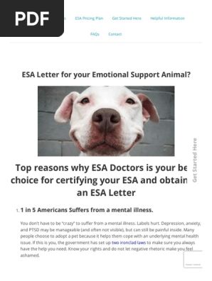 Legitimate ESA letter - ESA Doctors