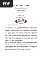 Natco Pharma LTD.: Financial Analysis Project Krishi Shah Roll No: 43 March 2022