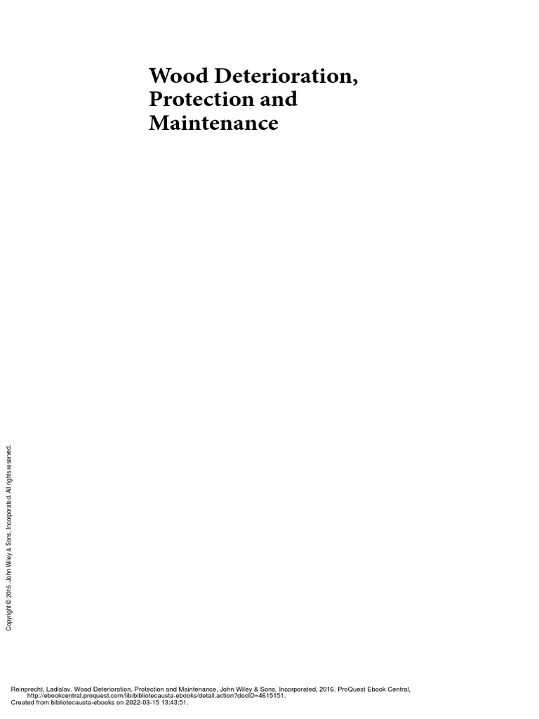 Wood Deterioration, Protection and Maintenance PDF Books Trademark