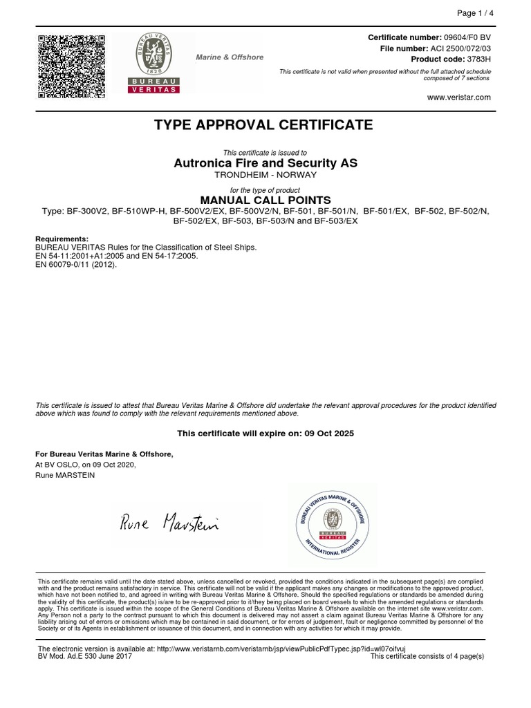 Type Approval Certificate PDF