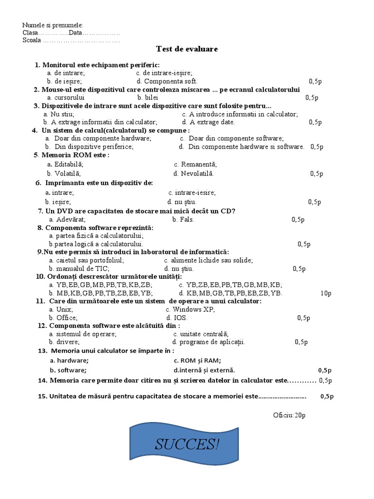 Test A 5 A | PDF