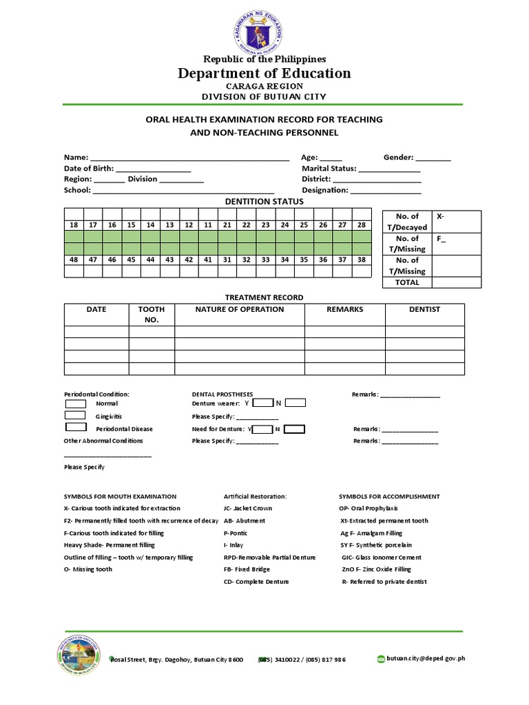 Department of Education Republic of The Philippines PDF Dentistry