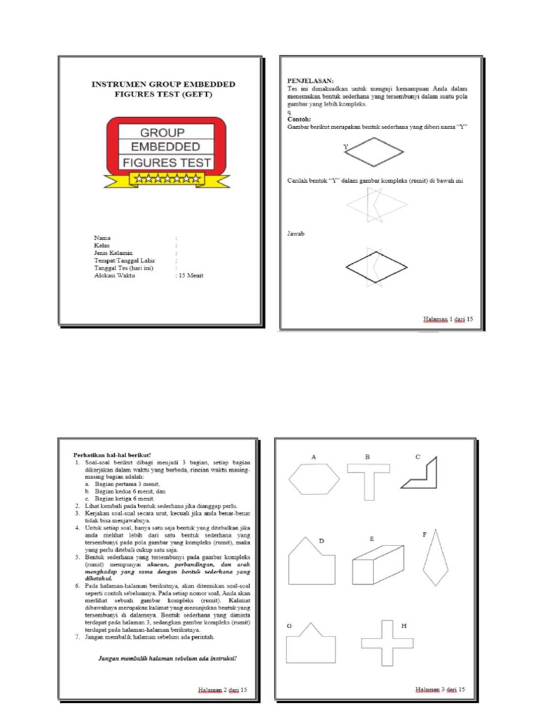 Test GEFT (Gaya Kognitif) | PDF