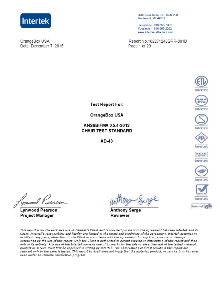 AD43 Ansi Bifma X5.4 PDF