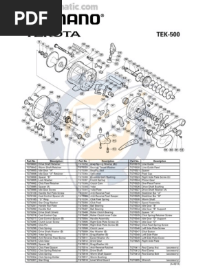 parts shimano tekota 500 hg reel Shimano Tekota 500 Parts Diagram | PDF | Clutch