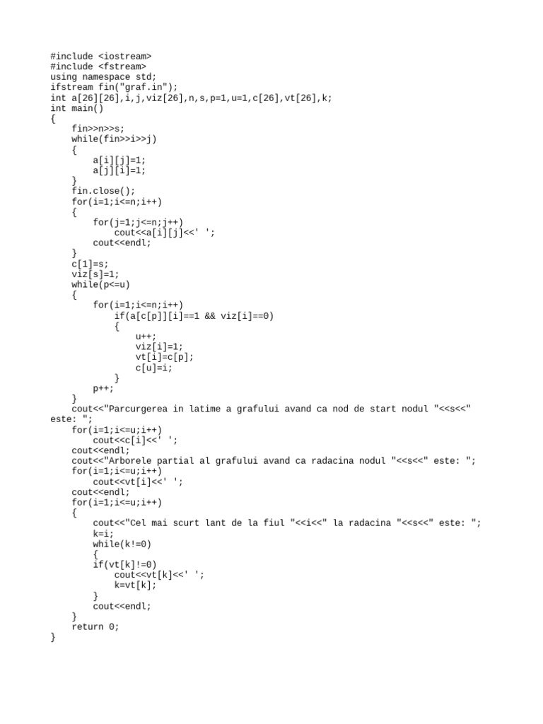 Graph Traversal in C++ with BFS | PDF | Teaching Methods & Materials