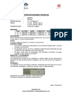 Especificaciones técnicas ducto mortero 210kg/cm2