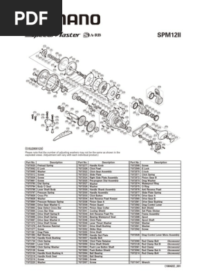 Shimano Speedmaster II Parts List | PDF | Screw | Gear