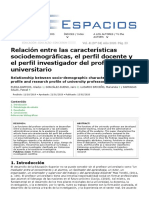 Relación Características Sociodemográficas Profesor Universitario - Publicado