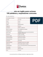 Vocabulario en Inglés para Actores: 100 Palabras y Expresiones Comunes