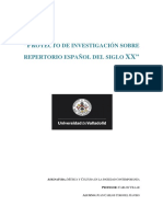 Proyecto de Investigación Sobre Repertorio Español Del Siglo XX - JC CORONEL GAVIRO